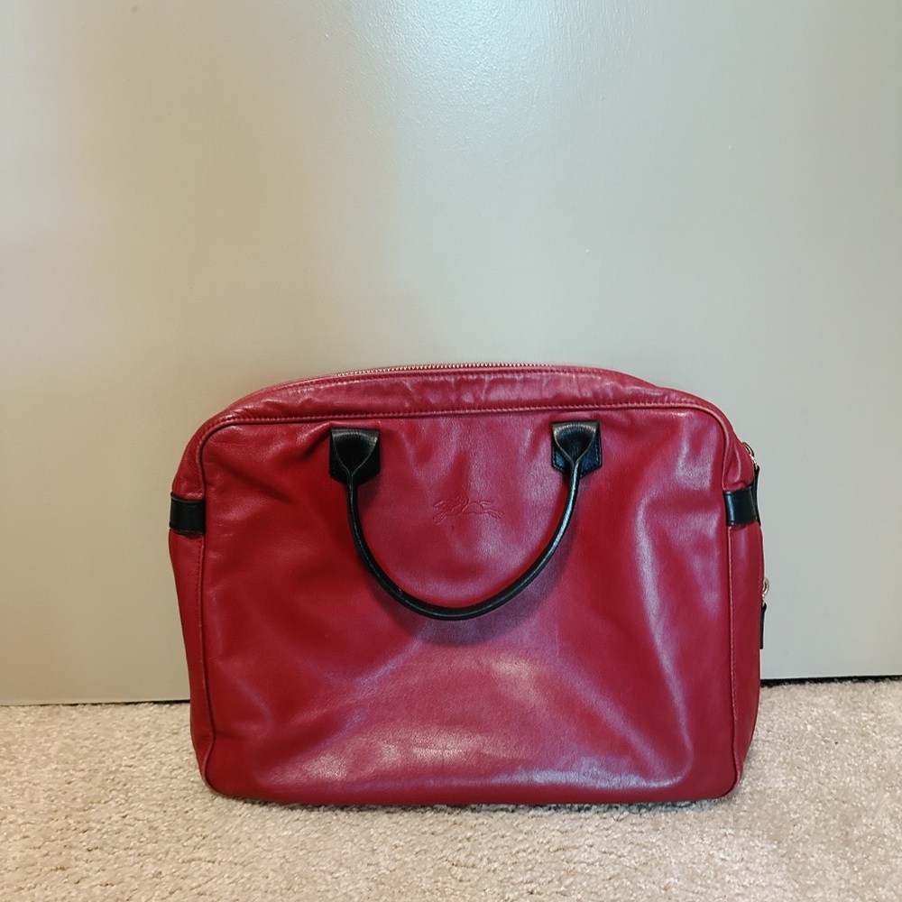 Longchamp Dark Red Leather Briefcase - Picture 5 of 10
